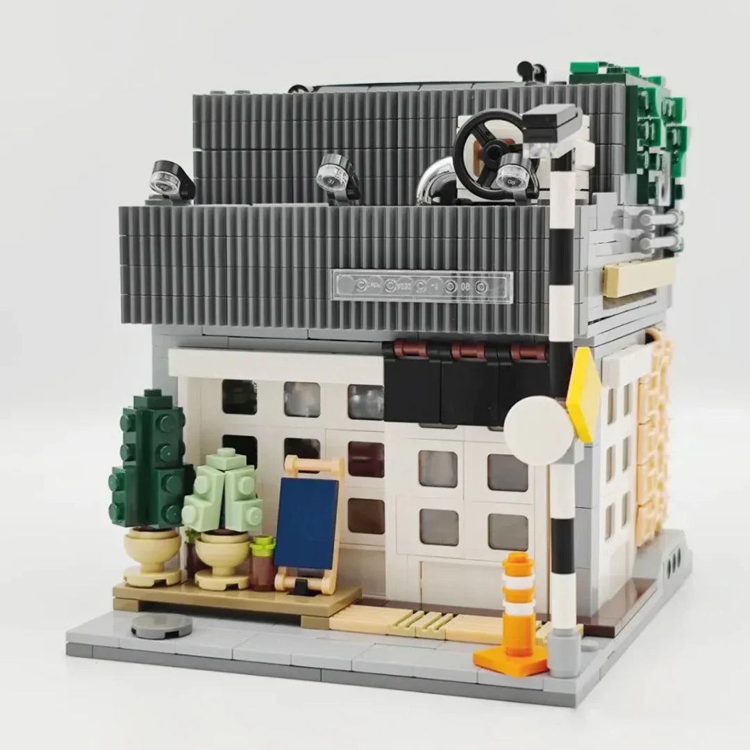 Japanese Coffee Shop Building Block Set with LED Light | 1100+ Pcs