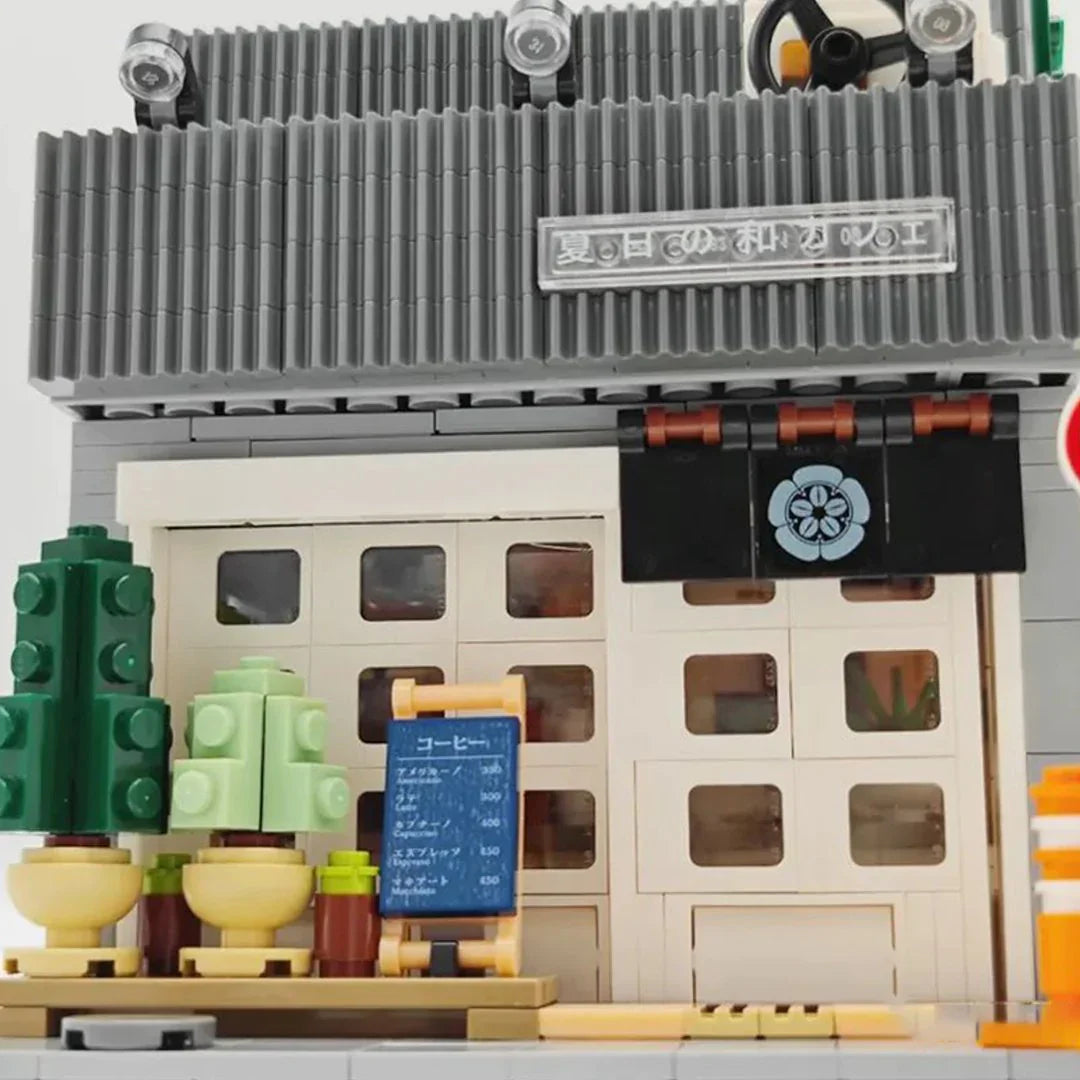 Japanese Coffee Shop Building Block Set with LED Light | 1100+ Pcs