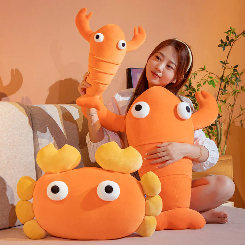 Kawaii Orange Crab & Lobster Plushie | NEW