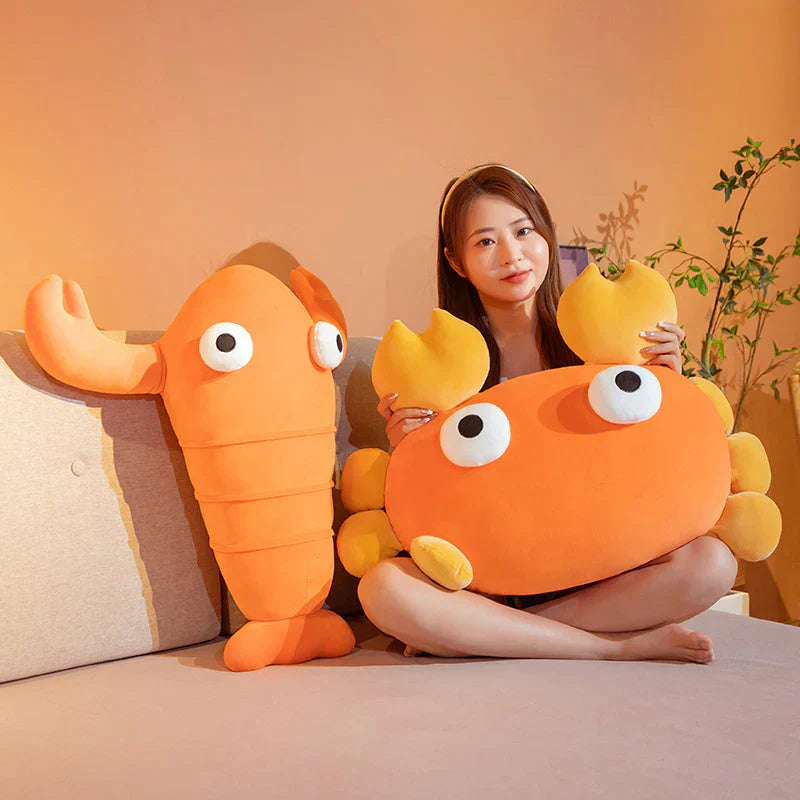 Kawaii Orange Crab & Lobster Plushie | NEW