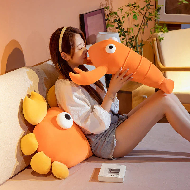 Kawaii Orange Crab & Lobster Plushie | NEW