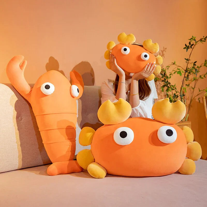 Kawaii Orange Crab & Lobster Plushie | NEW