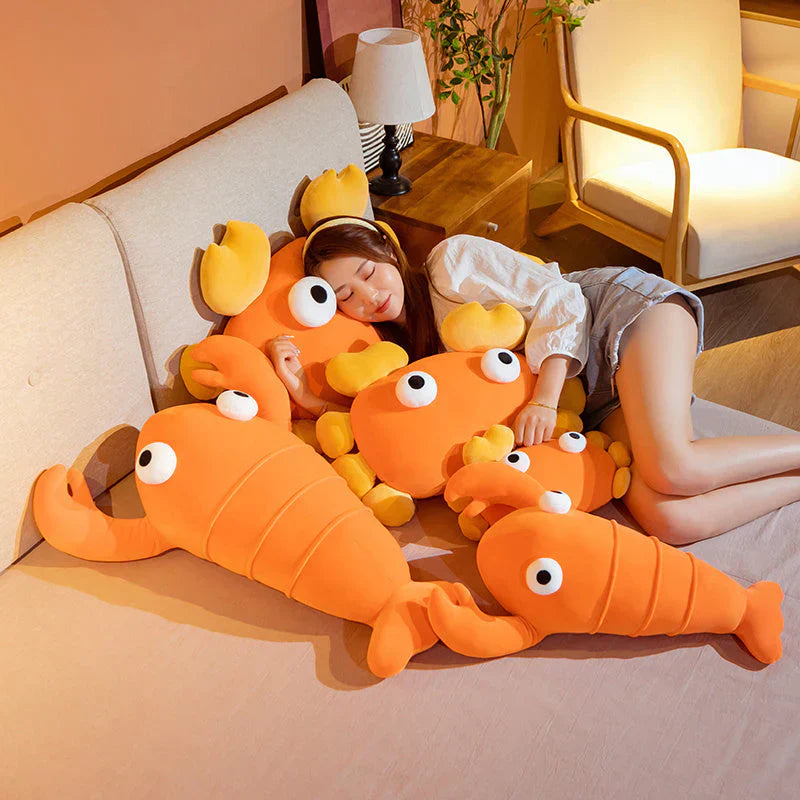Kawaii Orange Crab & Lobster Plushie | NEW