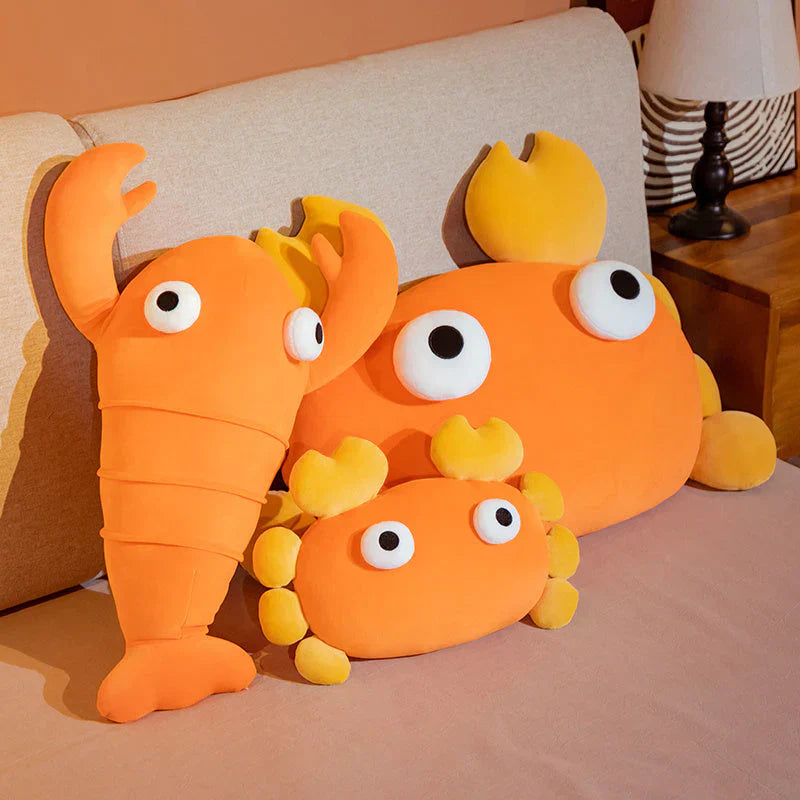 Kawaii Orange Crab & Lobster Plushie | NEW