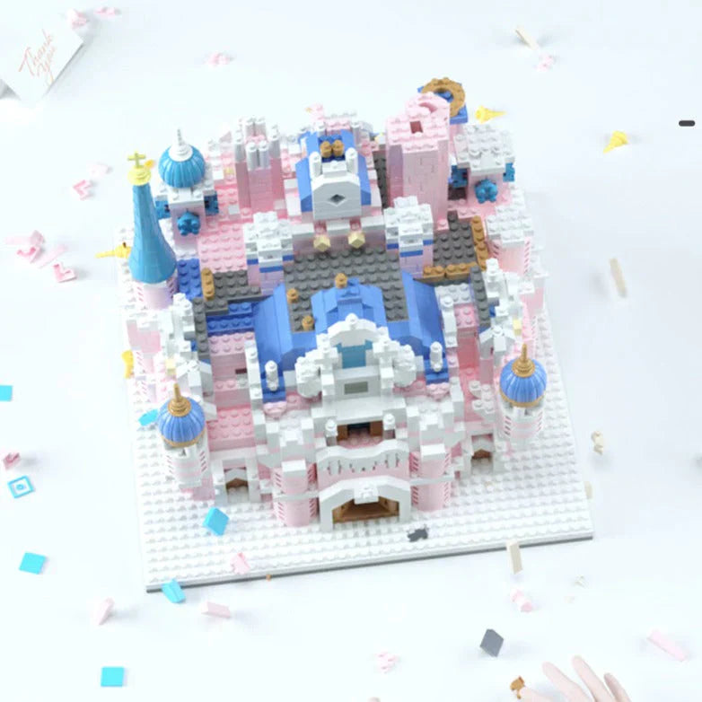 Kawaii Pink Princess Light-Up Palace Castle Nano Block Set | 3300+ Pcs