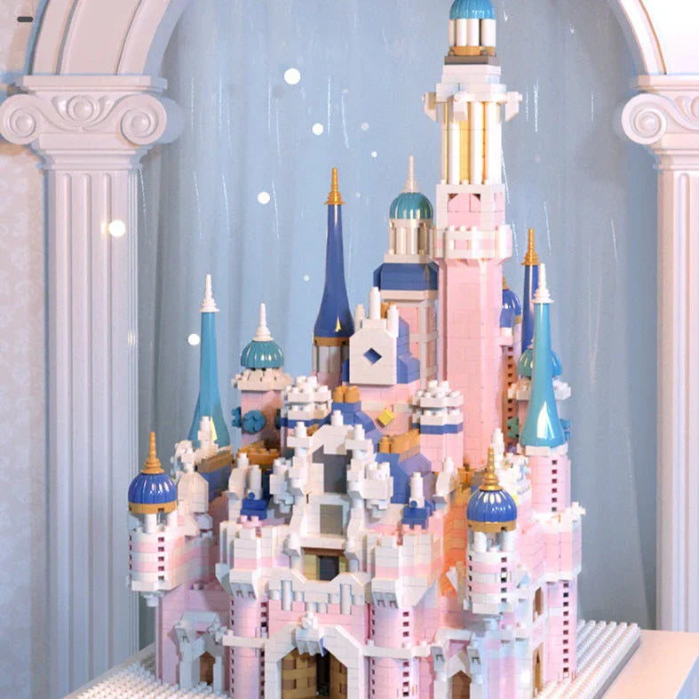 Kawaii Pink Princess Light-Up Palace Castle Nano Block Set | 3300+ Pcs