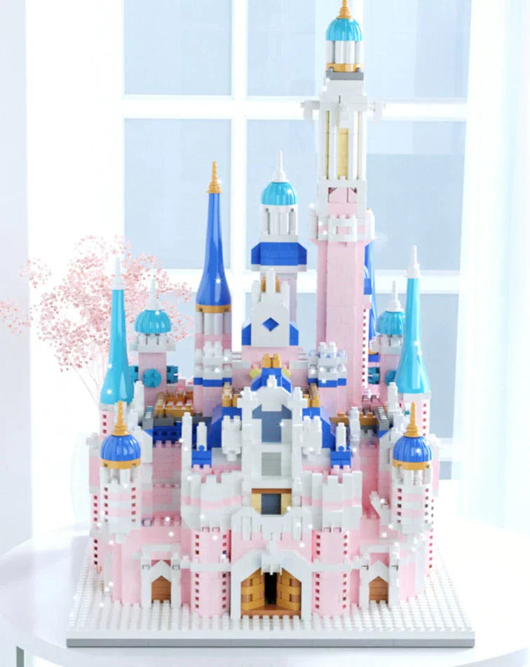 Kawaii Pink Princess Light-Up Palace Castle Nano Block Set | 3300+ Pcs