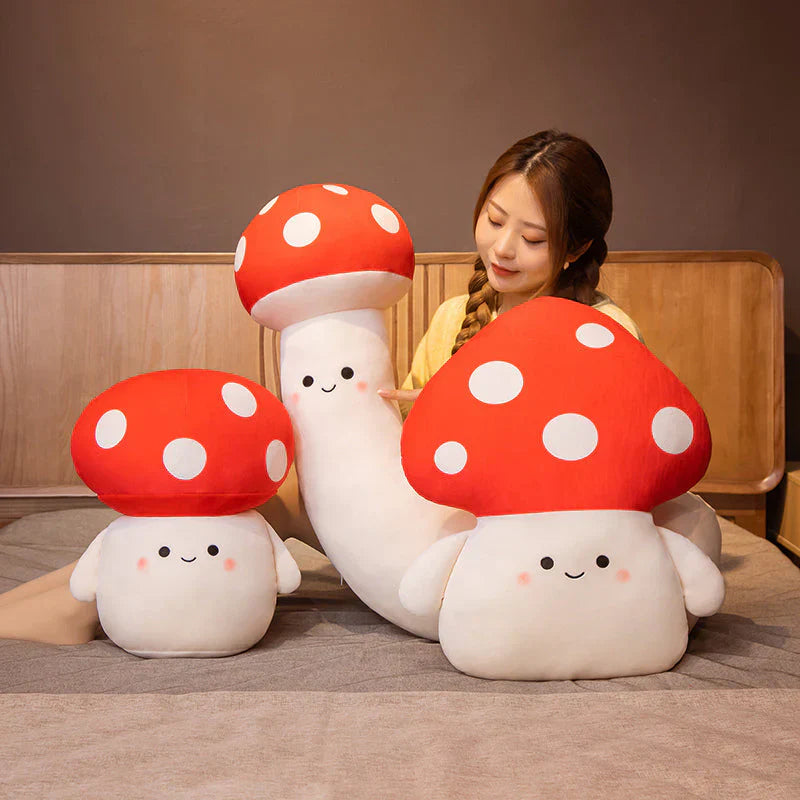 Kawaii Red Spotted Mushroom Family Plushies