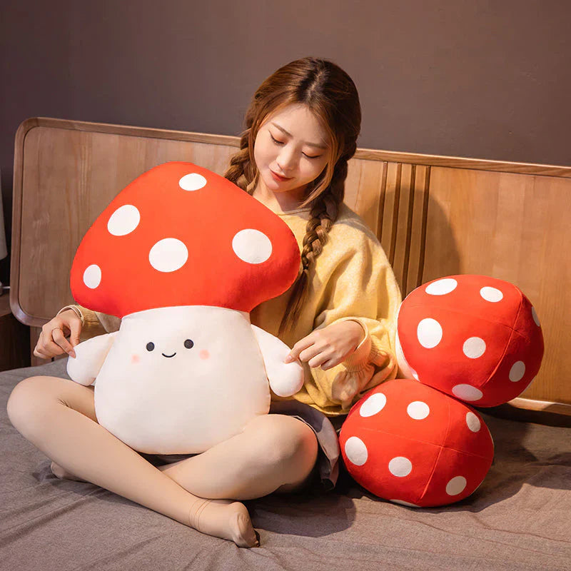 Kawaii Red Spotted Mushroom Family Plushies