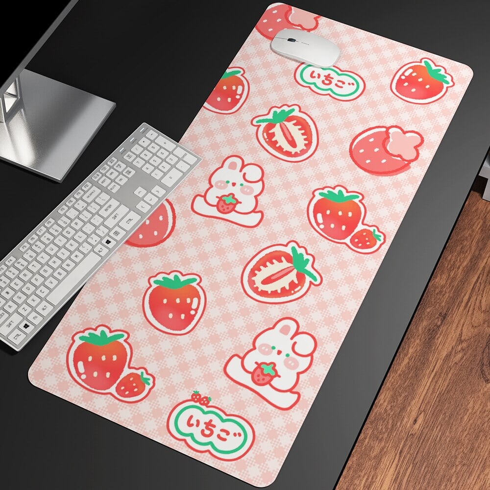 Kawaii Strawberry Long Mouse Pad Collection