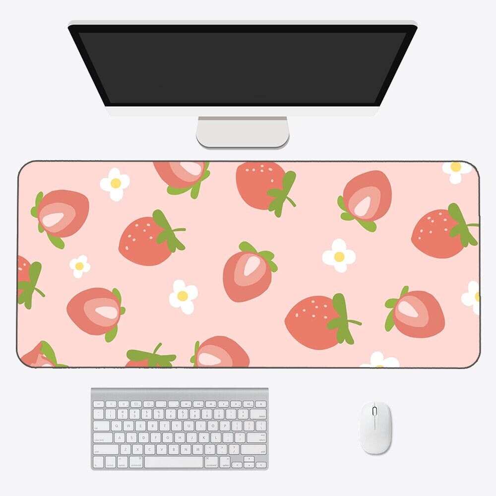 Kawaii Strawberry Long Mouse Pad Collection