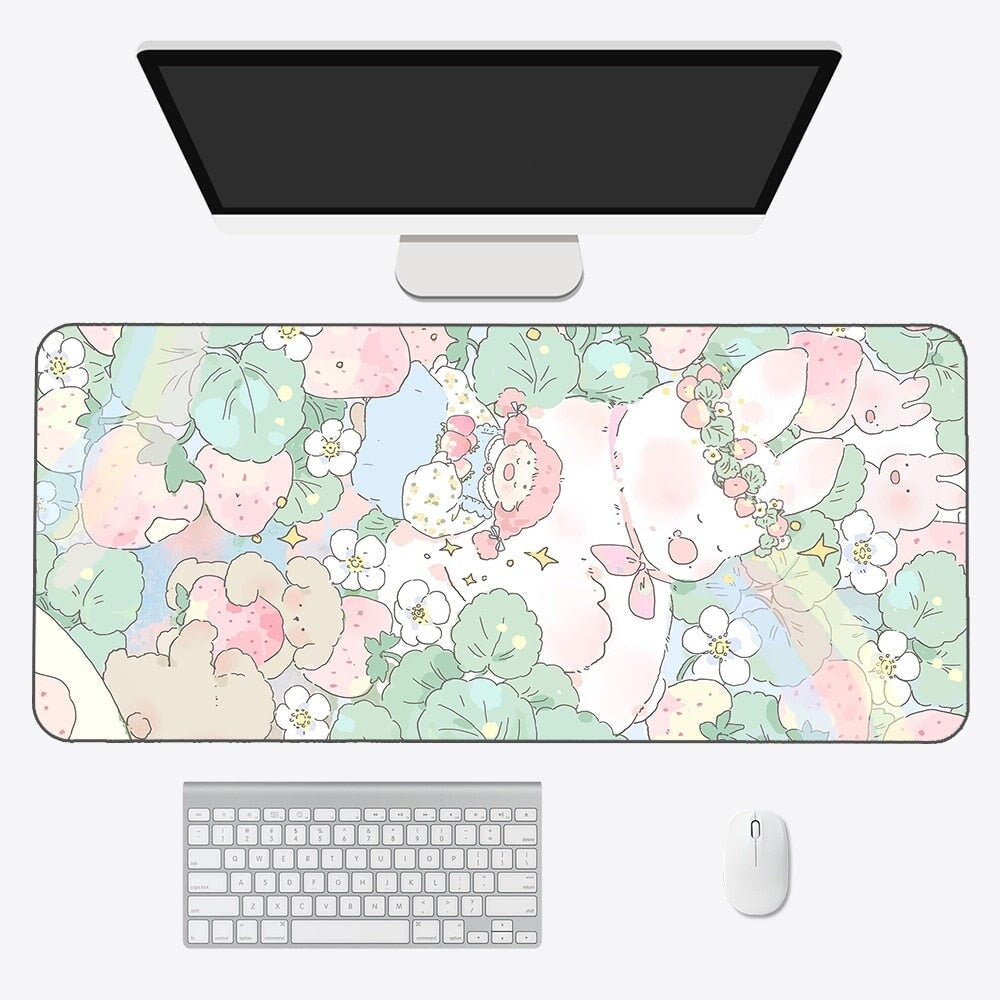 Kawaii Strawberry Long Mouse Pad Collection