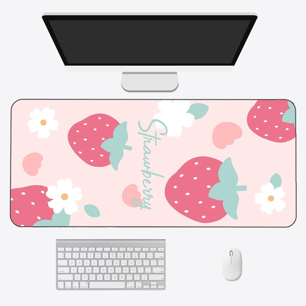 Kawaii Strawberry Long Mouse Pad Collection