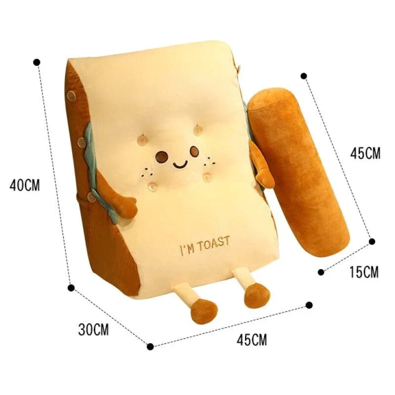 Kawaii Toasted Bread Back Support Plushie | NEW