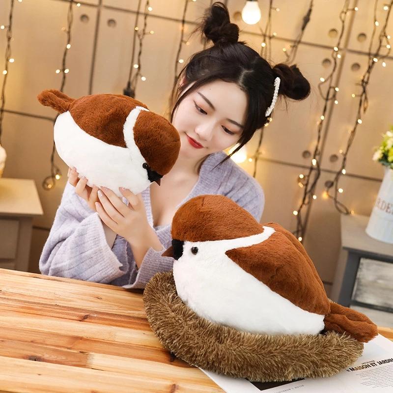 Lifelike Sparrow Family Plush