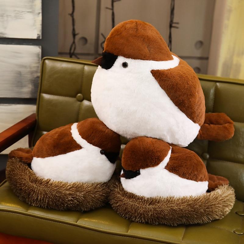 Lifelike Sparrow Family Plush