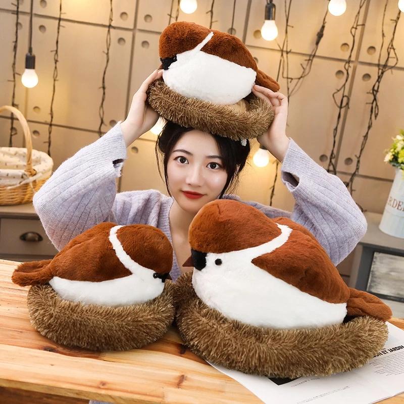 Lifelike Sparrow Family Plush