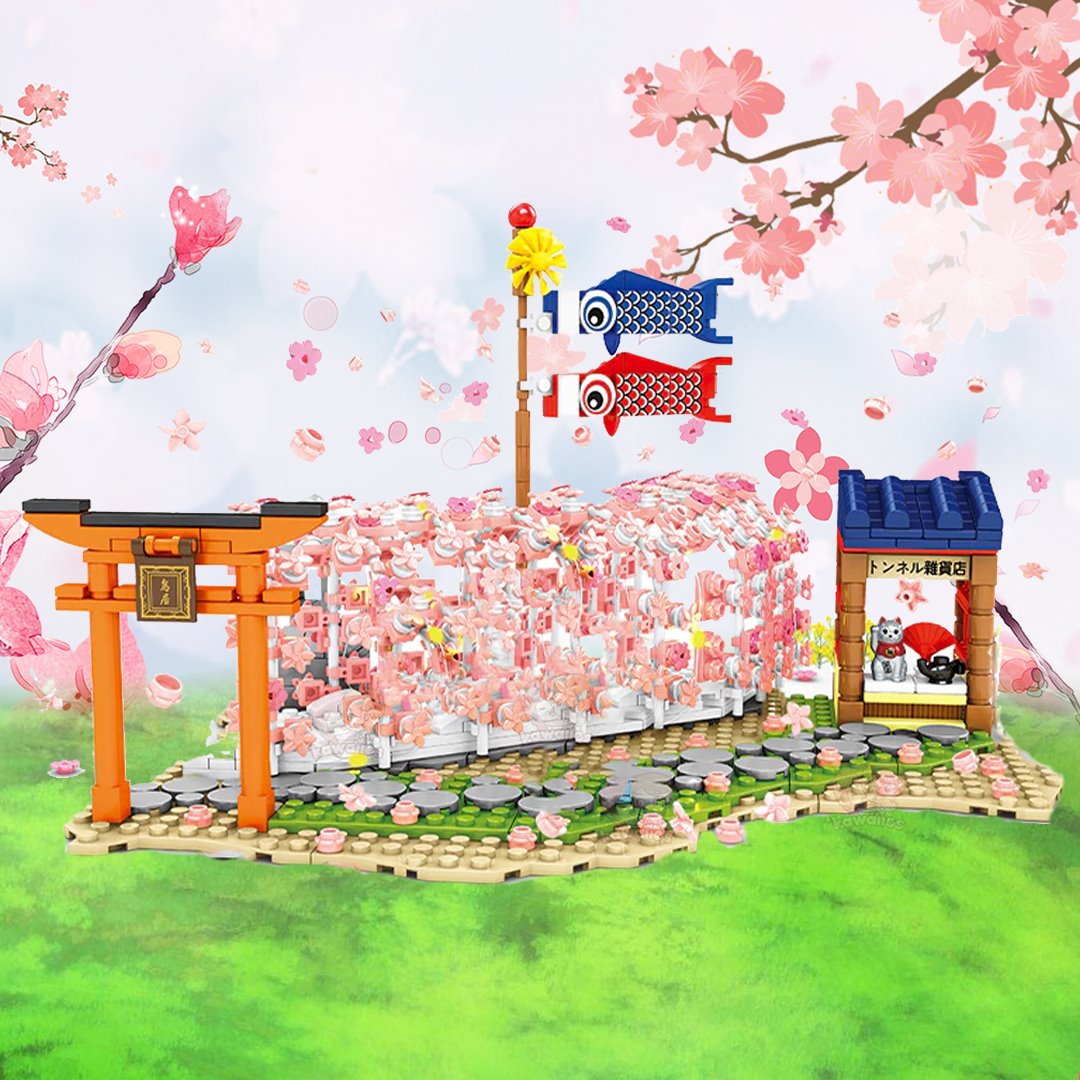 Light up Japanese Hakone Sakura Tree Tunnel Building Sets