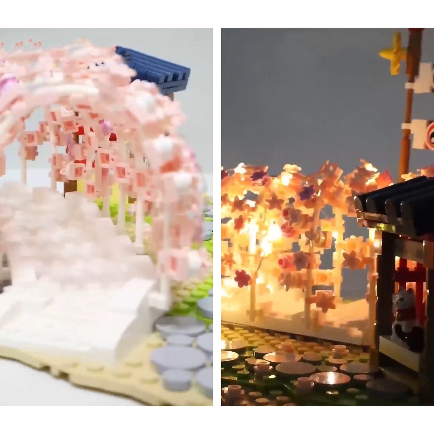 Light up Japanese Hakone Sakura Tree Tunnel Building Sets
