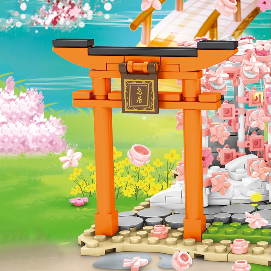 Light up Japanese Hakone Sakura Tree Tunnel Building Sets