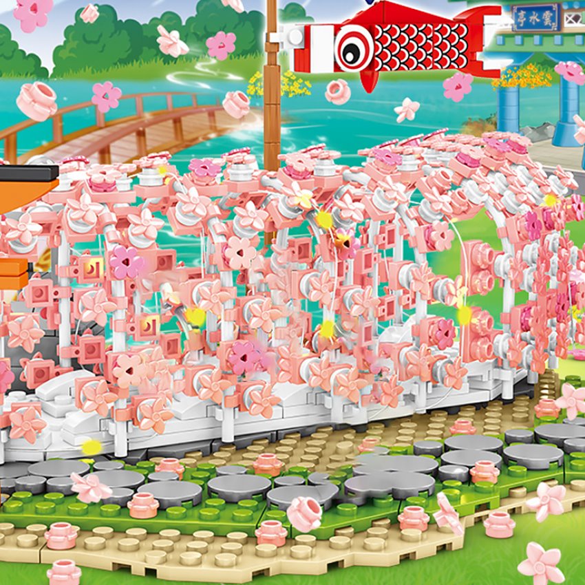 Light up Japanese Hakone Sakura Tree Tunnel Building Sets
