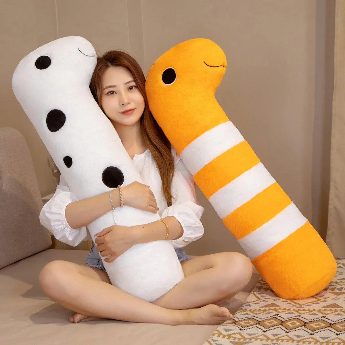 Long Ocean White Orange Eel Plushies | NEW