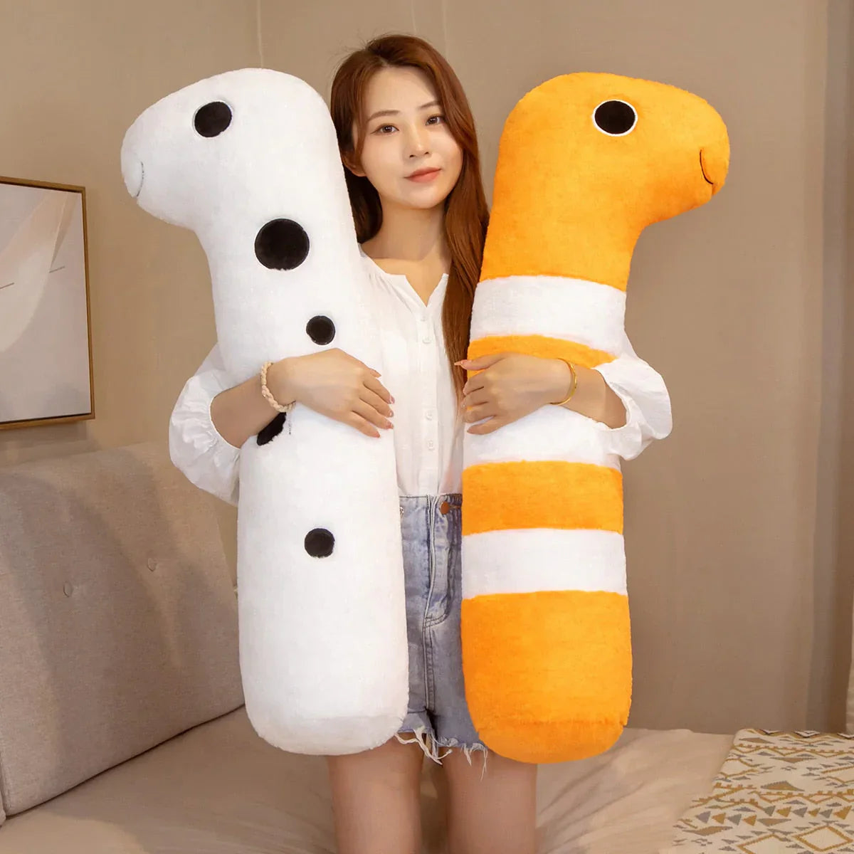 Long Ocean White Orange Eel Plushies | NEW