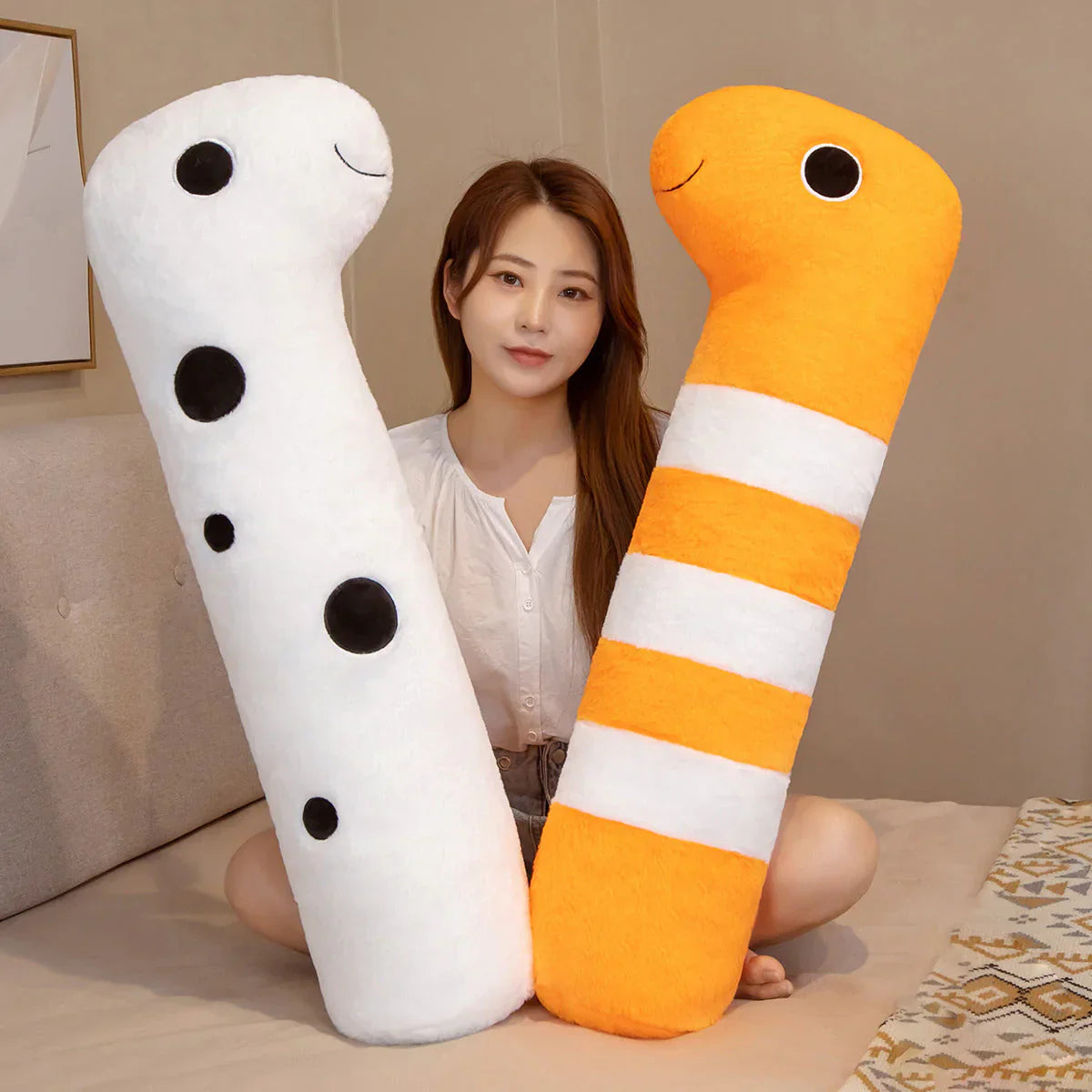 Long Ocean White Orange Eel Plushies | NEW
