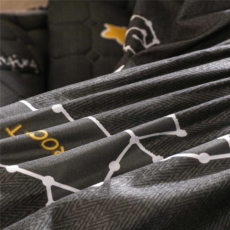 Adorable Black Space Fitted Sheet | Quilted Cotton-Filled - Cute Bedding Sets Toy