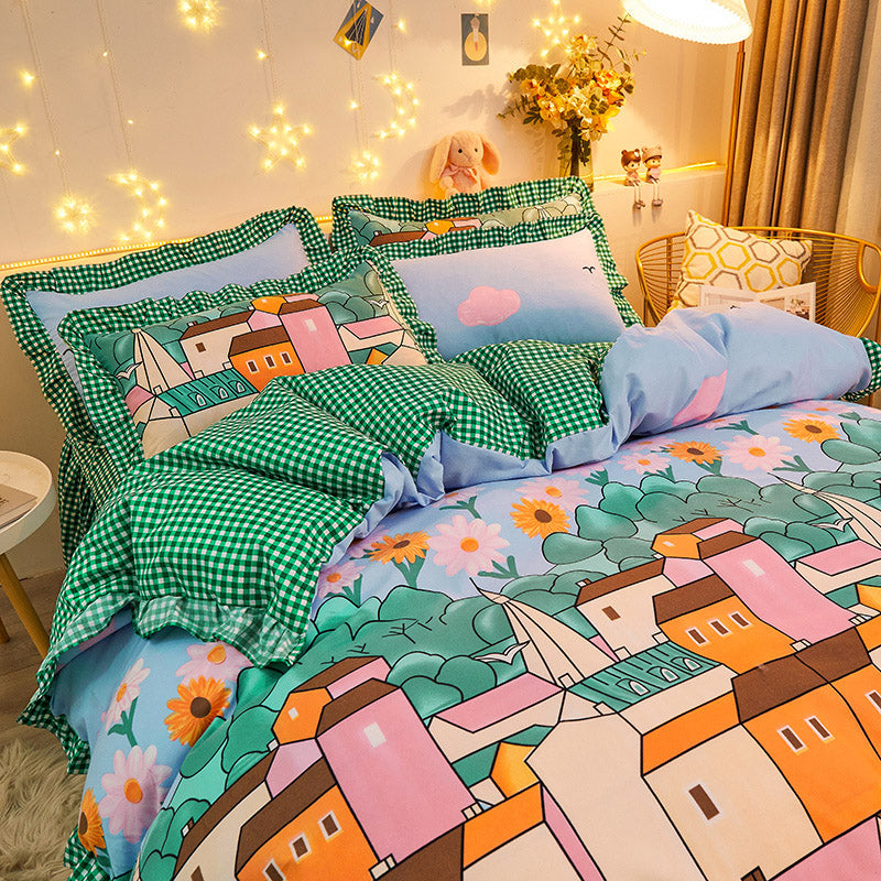 Modern Mosaic City Bedding Set | Contemporary Design