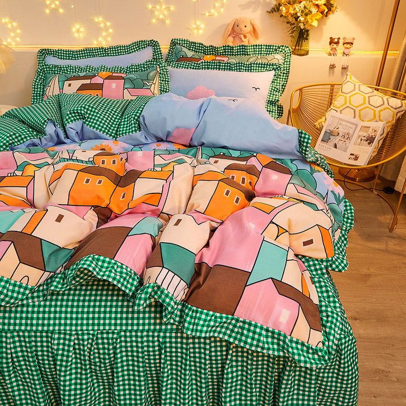 Modern Mosaic City Bedding Set | Contemporary Design