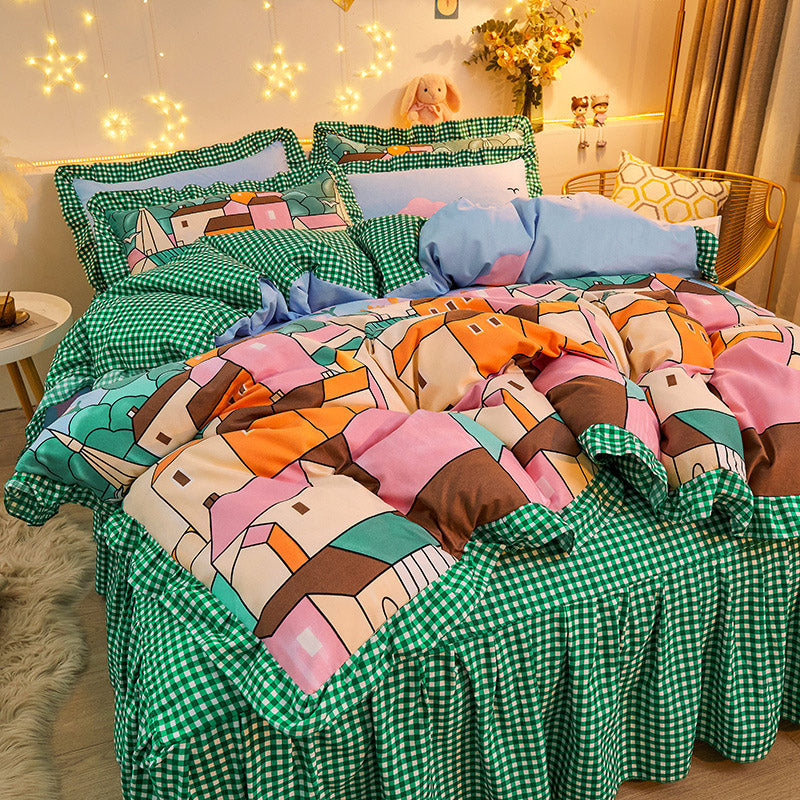 Modern Mosaic City Bedding Set | Contemporary Design
