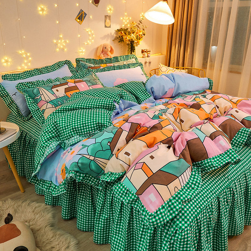 Modern Mosaic City Bedding Set | Contemporary Design