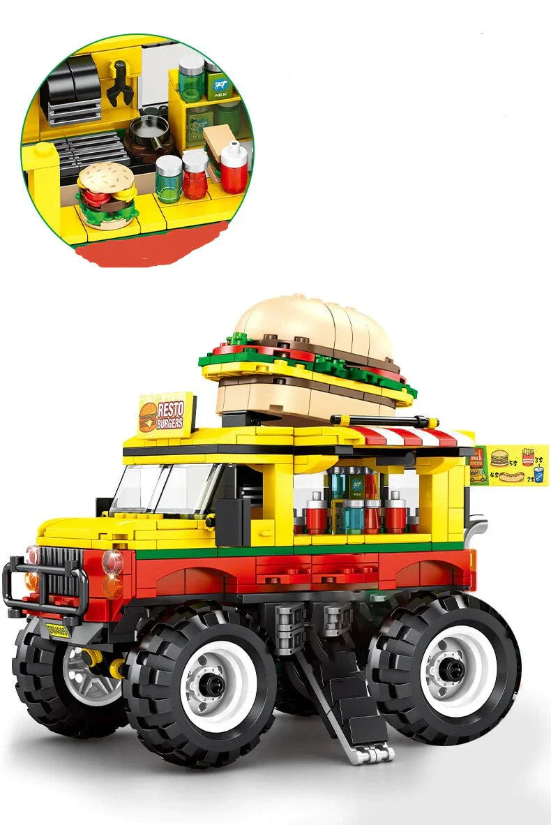 Food Truck Building Block Sets | 4 Styles, 550+ Pcs Each & 3 Mini Dolls