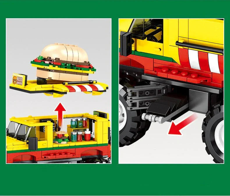 Food Truck Building Block Sets | 4 Styles, 550+ Pcs Each & 3 Mini Dolls