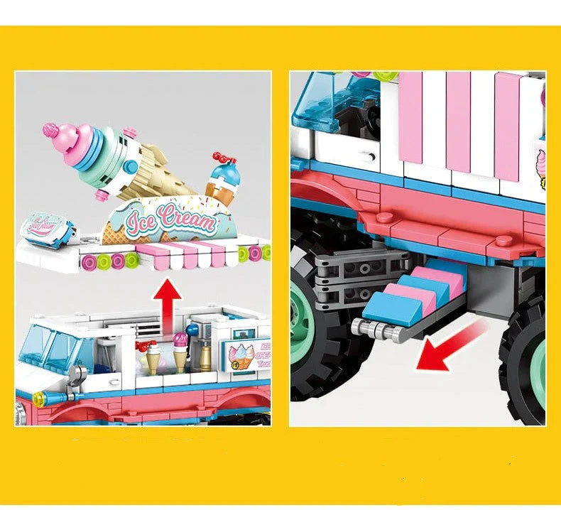 Food Truck Building Block Sets | 4 Styles, 550+ Pcs Each & 3 Mini Dolls