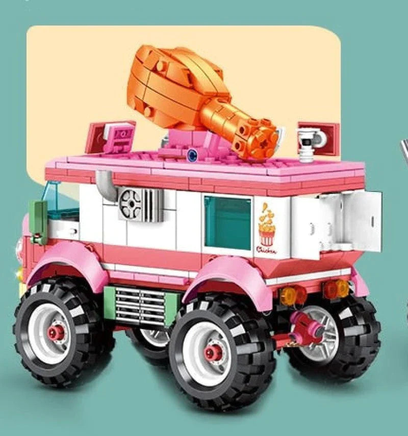 Food Truck Building Block Sets | 4 Styles, 550+ Pcs Each & 3 Mini Dolls