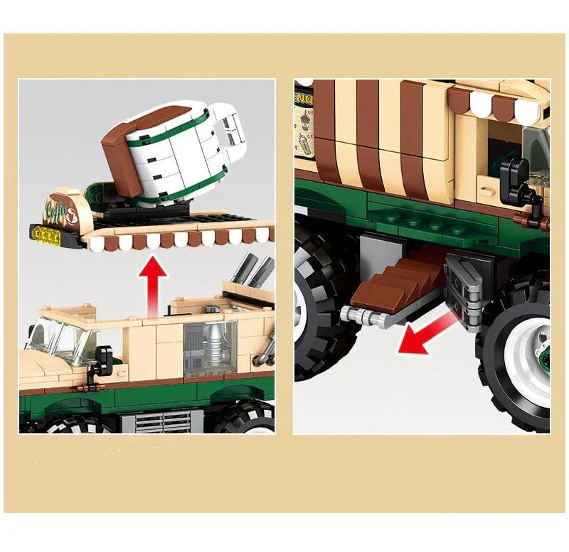 Food Truck Building Block Sets | 4 Styles, 550+ Pcs Each & 3 Mini Dolls