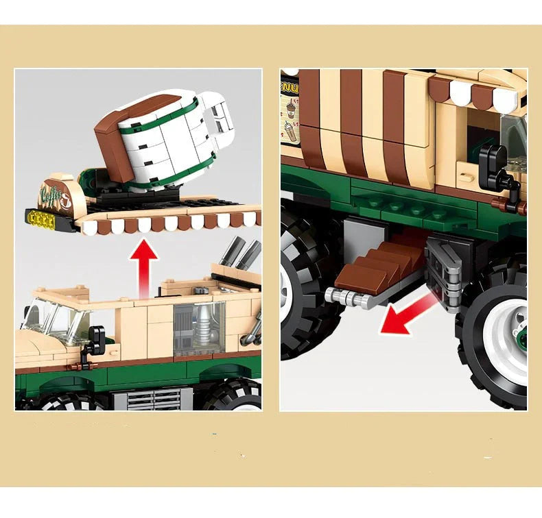 Food Truck Building Block Sets | 4 Styles, 550+ Pcs Each & 3 Mini Dolls