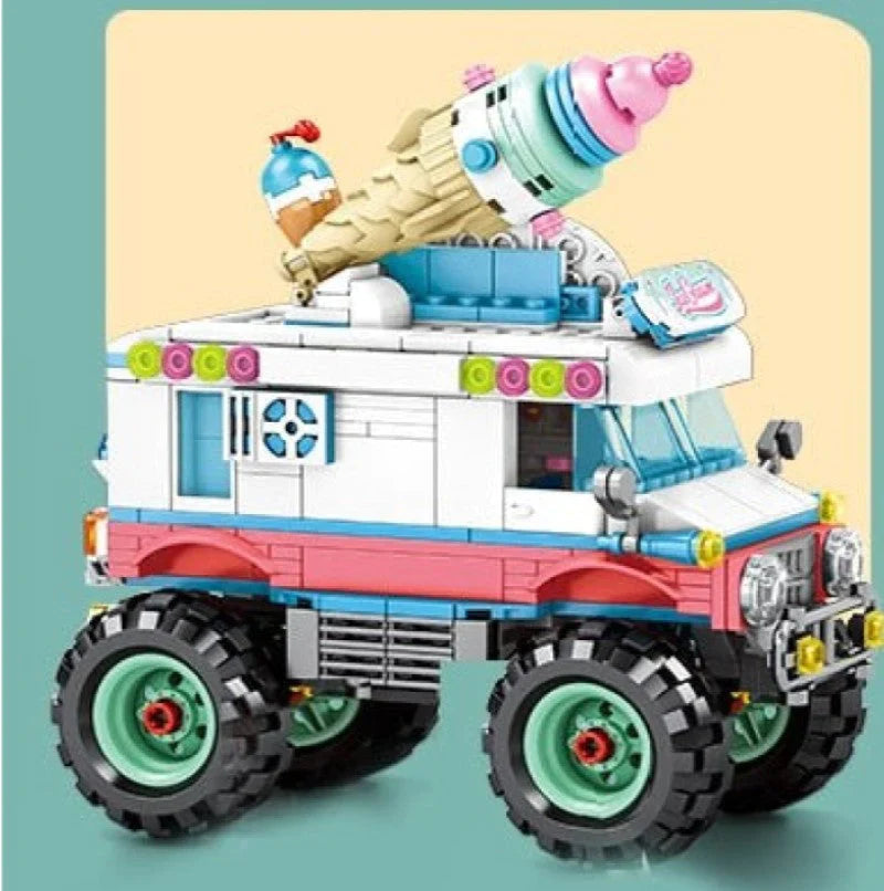 Food Truck Building Block Sets | 4 Styles, 550+ Pcs Each & 3 Mini Dolls