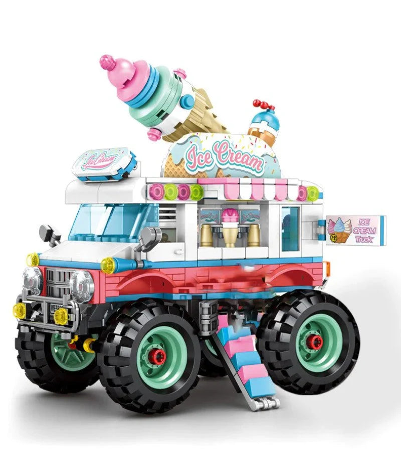 Food Truck Building Block Sets | 4 Styles, 550+ Pcs Each & 3 Mini Dolls