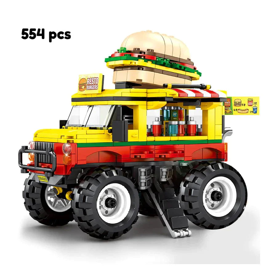 Food Truck Building Block Sets | 4 Styles, 550+ Pcs Each & 3 Mini Dolls