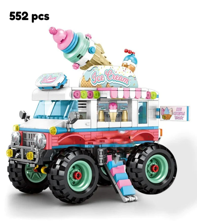 Food Truck Building Block Sets | 4 Styles, 550+ Pcs Each & 3 Mini Dolls