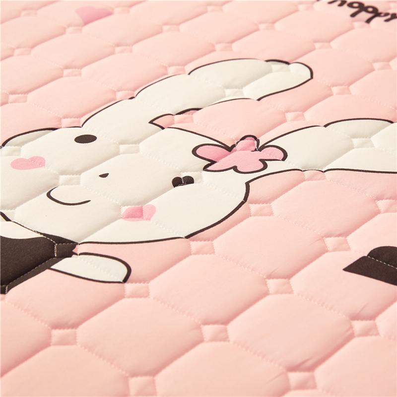 Pink Happy Bunny Quilted Fitted Bedsheet