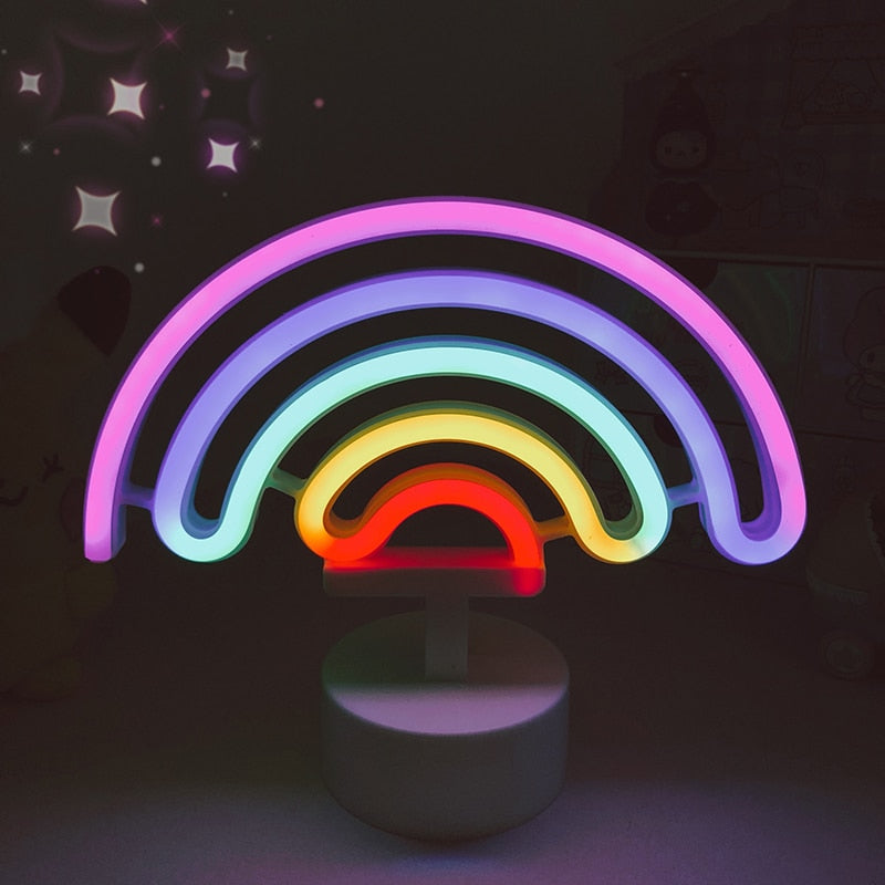 Rainbow Unicorn Cat LED Neon Glow Night Light Collection