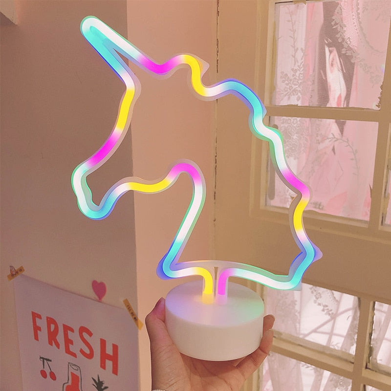 Rainbow Unicorn Cat LED Neon Glow Night Light Collection