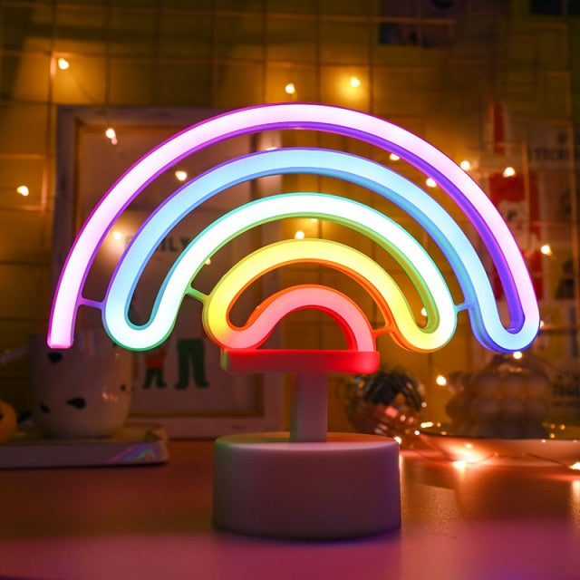 Rainbow Unicorn Cat LED Neon Glow Night Light Collection