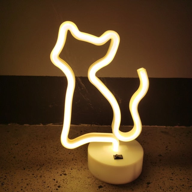 Rainbow Unicorn Cat LED Neon Glow Night Light Collection