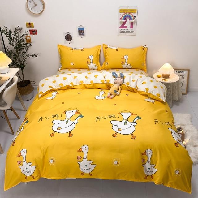 Swan Bedding Set | Yellow & White Soft Duvet Cover