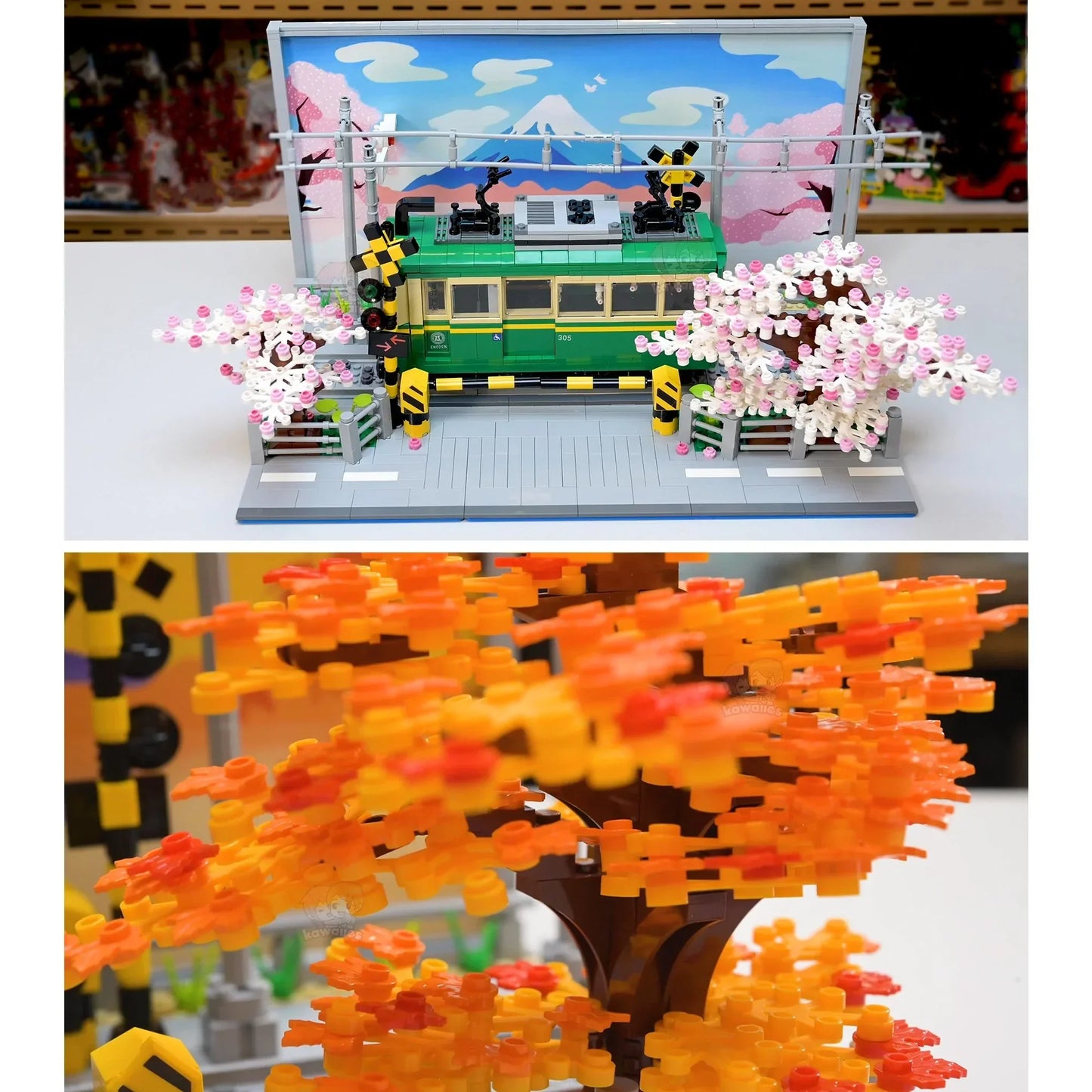 Spring & Autumn Japanese Light Up Kamakura Train Building Set - Limited Stock